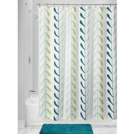 iDesign Spring Vine Fabric Polyester Shower Curtain, 72" x 72" - Green Multi-Color