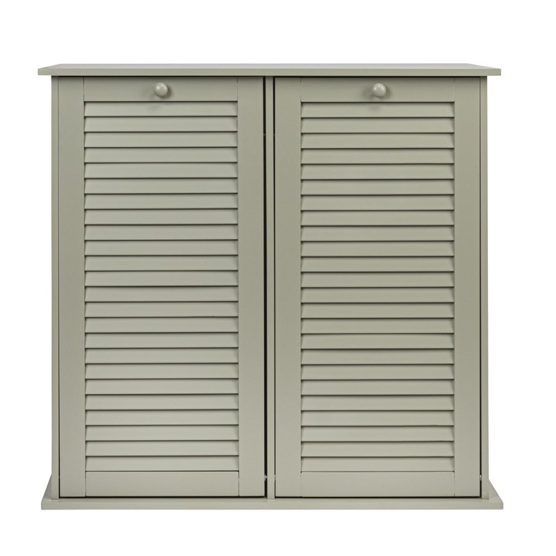 Household Essentials Tilt-out Cabinet Laundry Sorter with Shutter Front, Grey