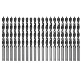 HARFINGTON 20pcs Brad Point Drill Bits 4.5mm(11/64") Dia Straight Round Shank Metric Brad Point Spiral Twist Drill Bits for Softwood Hardwood Plywood Plastic Rubber, Black