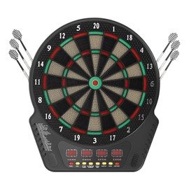 LIYUANJUN Electronic Dart Board with 6 Darts, Electronic Dart Boards for Adults 4 LED Screens Voice Prompts Automatic Counting Electric Dart Board for Homes, Bars, Restaurants