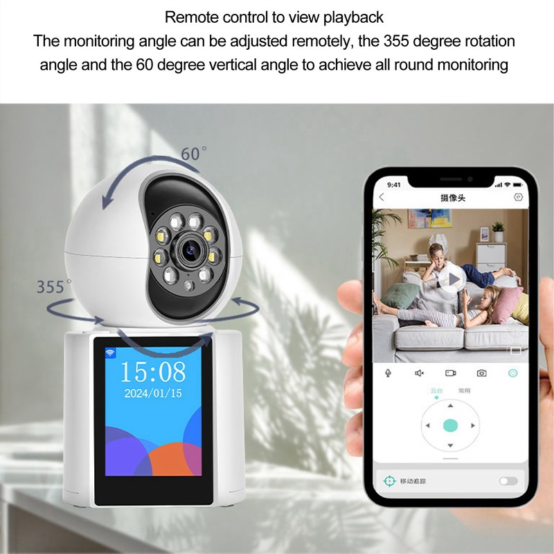Two Way Video Camera 3MP HD Rotatable Night Vision Indoor