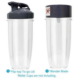 Blender Extractor Blade Compatible with NutriBullet 600w 900w Pro Flip Top to Go Lid Blender Replacement Parts 2PCS