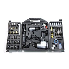 DYNAMIC POWER 50 Pieces Air Tool Kit. 1-1/2'' Impact Wrench, 1-3/8'' Ratchet Wrench, 5-Air Hammer w/Chisels, and other great tool accessories. D-W3-50K