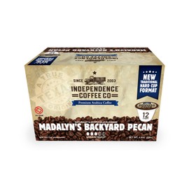 Independence Coffee Co. Madalyn's Backyard Pecan Flavored Mellow Body, Light Roast, Single Serve Coffee K Cup Pods, 12 Count
