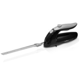 NutriChef Upgraded Premium Electric Knife-8.9' Carving Knife,Serrated Blades,Lightweight,Ergonomic Design Easy Grip,Easy Blade Removal,Great For Thanksgiving,Meat&Cheese,Black