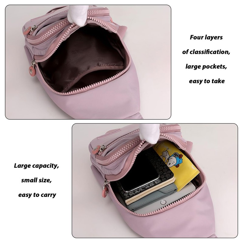 MEMOFYND 1 Piece Sling Chest Bag, Waterproof Nylon Shoulder Bag,