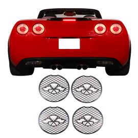 PIUGILH Car Rear Tail Light Cover Trim Fit for Corvette C6 2005-2013 Accessories, Rear Tail Light Protector Cover Guards Stickers Decoration, 4Pcs(Black)