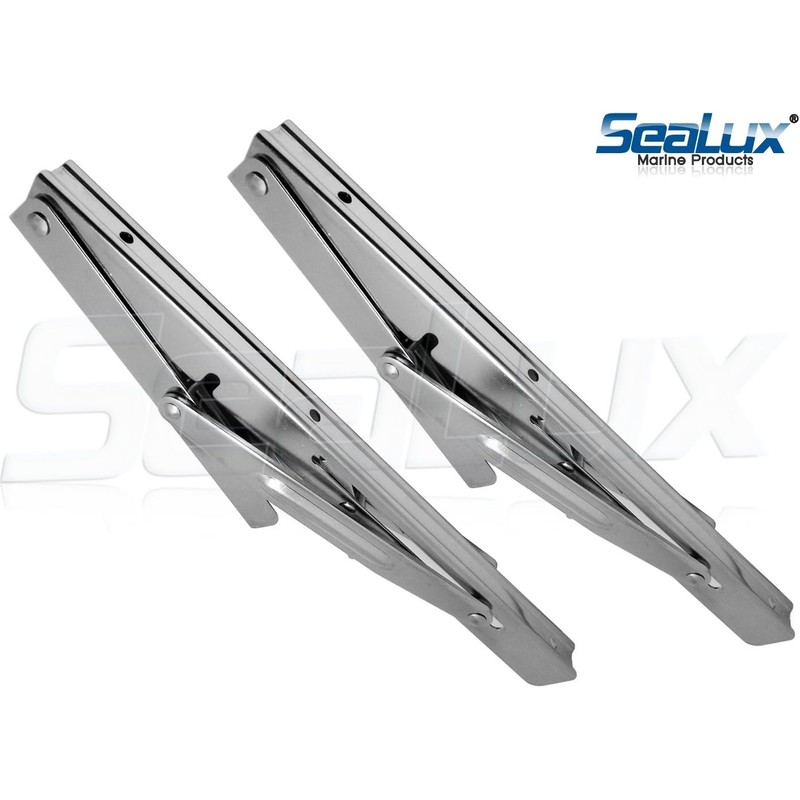SeaLux Heavy Duty 12" Stainless Steel 90 Degree Folding Brackets