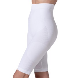 SLIMCELL Anti-Cellulite Leggings Women's Draining - Shape Leggings Women's Microfibre Shapewear Tummy Control Compression Tights Compression Leggings - Made in Italy, White Cycling Shorts