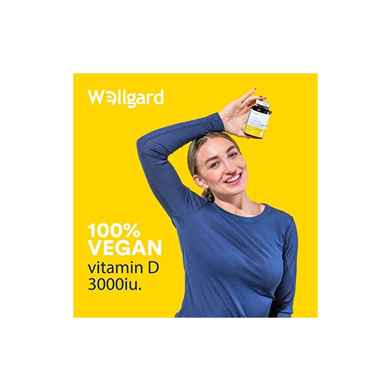 Vegan Vitamin D3 High Strength 3000 IU Capsules by Wellgard,