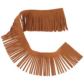 GORGECRAFT 5 Yard 7.5 cm Double-Sided Fringe Tassel Trim Made of PU Leather Brown Faux Leather Dance Skirt Tassel Sewing Wrap Cover for DIY Sewing Crafts Garment Curtain Bags Shoe Decoration