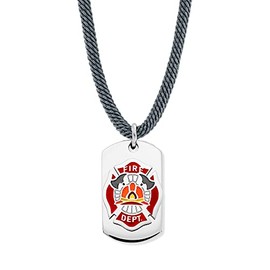 Herzengel Boys Children's Necklace Made of Stainless Steel, Recycled Polyester and Enamel Pendant, Lobster Clasp, Adjustable Length, Nickel-Free, Stainless Steel Polyester, No Gemstone