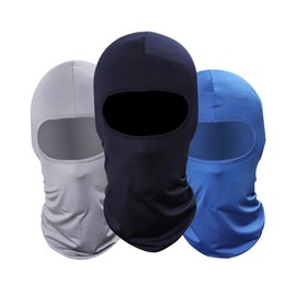 GANWAY Pack of 3 Outdoor Thin Balaclava Face Mask Winter Ski Mask for Men Motorcycle Airsoft Hunting Fishing Mask Blue