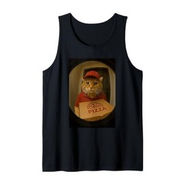 Orange Tabby Cat Pizza Delivery Peephole Tank Top