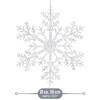 com-four® 3 x large decorative snowflakes pendant, transparent 30 cm