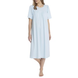 Calida Women's 3/4 sleeve Nightie - Blue - Blau (hellblau 700) - 20