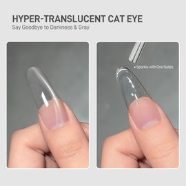 GAOY Silver Cat Eye Gel Nail Polish, 16ml Jelly Glitter Holographic Nail Polish with Magnet, Reflective Translucent UV Gel, 3143 Liquid Silver