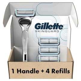 Gillette Gillette SkinGuard Razors, 1 Gillette Razor, 4 Razor Blade Refills, Designed for Men with Skin Irritation, Razor Bumps, and Sensitive Skin