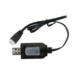 RLECS Black XH-3P Li-ion Battery USB Charger Cable Flying Machine Accessories Wire Length 60cm Compatible with Model Plane Toy Gun/Car Smart Robot Remote Control Boat