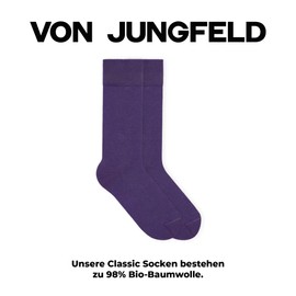 von Jungfeld - 1 pair of classic socks for men and women, size 39-46, high-quality socks made of organic cotton in various colours, Purple, 43 - 46