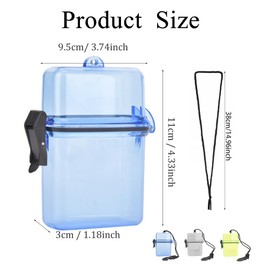 Uadme Waterproof Dive Box, Dry Box Dive Transparent with Rope Hook, Underwater Diving Waterproof Plastic Storage Box for Small Portable Electronic Devices, Yellow