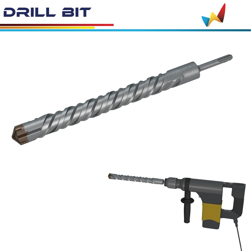 Windscreen4less 1-1/4" SDS Plus Hammer Drill Bit for Concrete Cement