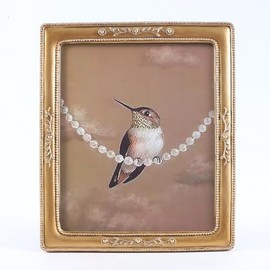 SIKOO 8x10 Vintage Picture Frame Bronze Gold Antique Picture Frame Tabletop and Wall Mount Display Floral Vintage Wall Decor Art Gallery