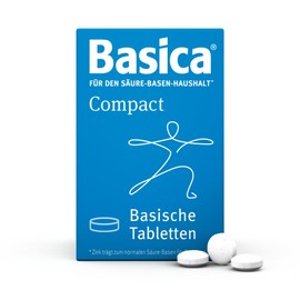 Basica Basica® Compact kleine Basentabletten zum Schlucken | für normale Säure-Basen-Balance | praktisch auch für unterwegs, vegan, laktosefrei, ohne Zucker | verschiedene basische Mineralien, 120 Stück