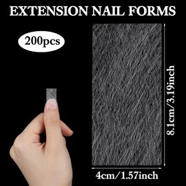 Piriuuo Pack of 200 Silk Nail Film, Fibreglass Film, Fingernail Repair Nail Glue Stickers, Nail Art Extension for Repairing Cracks and Breaks, French Manicure Tools