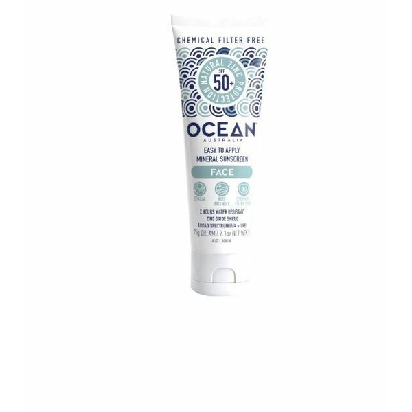 2 x 75g OCEAN AUSTRALIA Mineral Sunscreen 50+SPF FACE
