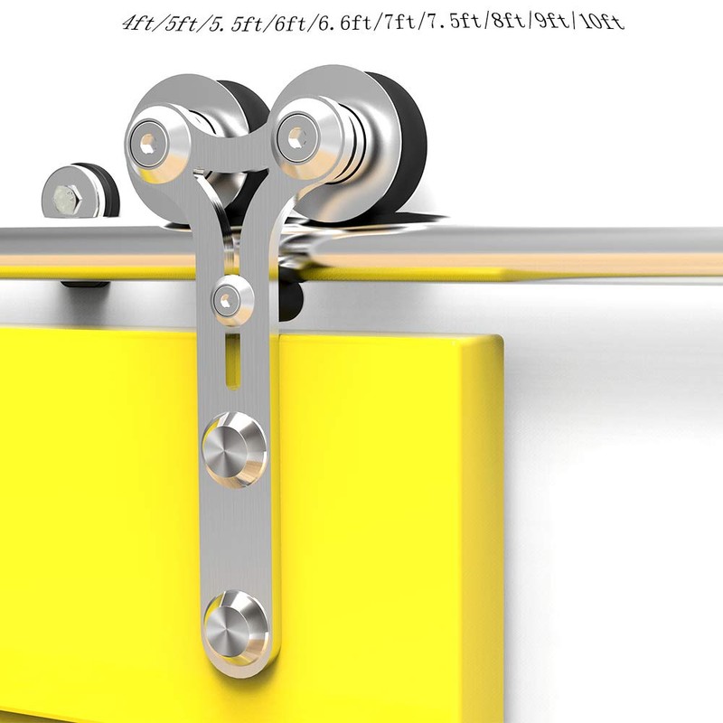 5FT Sliding Barn Door Hardware Kit, Stainless Steel Track for