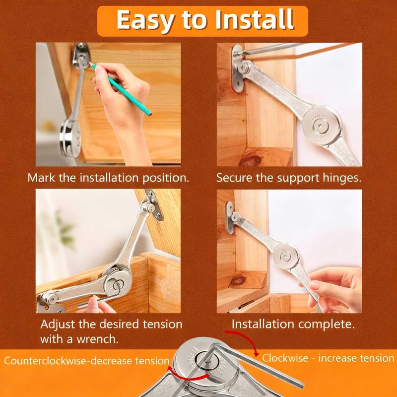 Gopbod Lid Support Hinge 2 Pack Heavy Duty Folding Lid