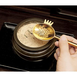 Cogit Incense Burner Ash Candelabra Cleaning Stick, Gold, Total Length 5.5 inches (14 cm), 3-Way Buddhist Tool Care Goods