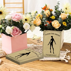 Bridal Shower Games The Dress Bridal Shower Game Card 5x7 Inch - Fun Bachelorette Party Games Wedding Card Rustic Wedding Shower Game Cards for Wedding Decorations Party Supplies Games Ideas