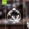 Christmas Window Stickers - Xmas Snowflake Hanging Bauble Window Cling