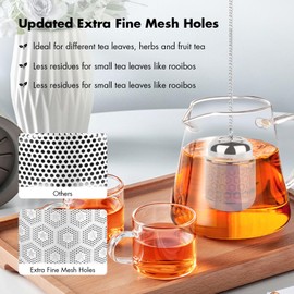 Cenhang Tea Strainers for Loose Tea, Extra Fine Mesh Tea Infuser, 304 Stainless Steel Loose Leaf Tea Steeper, Reusable Tea Diffuser with Extended Chain Hook for Brew Tea, Spices, Rooibos