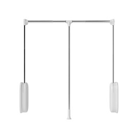 bimiti White Pull Down Closet Rod, Adjustable 33-45 inches Side Mounted Closet Rod, Two-way Buffering 60 lbs Heavy Duty Wardrobe Lift Rail Organizer for Cabinet