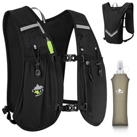 Charmofun Running Vest Women Men Running Backpack Lightweight with 500 ml Soft Bottle Adjustable Reflective Hydration Backpack Running for Running, Camping, Marathon, Cycling, Jogging, Outdoor Hiking