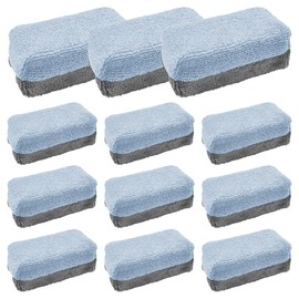 GAOLAOSY 12PCS Ceramic Coating Applicator Sponge, Microfiber Rectangular Auto Polishing Cleaning Pads, Universal Automotive Detailing Sponge for Car Wax, Paint, Sealant Application (Blue)