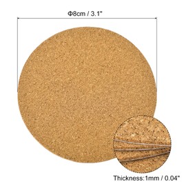 uxcell 25pcs Self-Adhesive Round Cork Coasters, Natural, 3.1 x 3.1 x 0.04 Inches, Anti-Slip, Heat Insulating, Ideal for Restaurants, Cafes, Hotels, Crafting