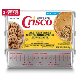 Crisco Butter Flavor All-Vegetable Shortening Sticks, 20 Ounce, 3 Sticks