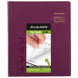 AT-A-GLANCE 2026 Planner, Monthly, 9” x 11”, Large, Contemporary, Crushed Cherry (70250X1426)