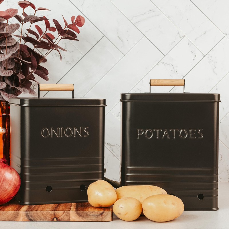 Beautiful Potato and Onion Storage Container Set - Perfectly Sized