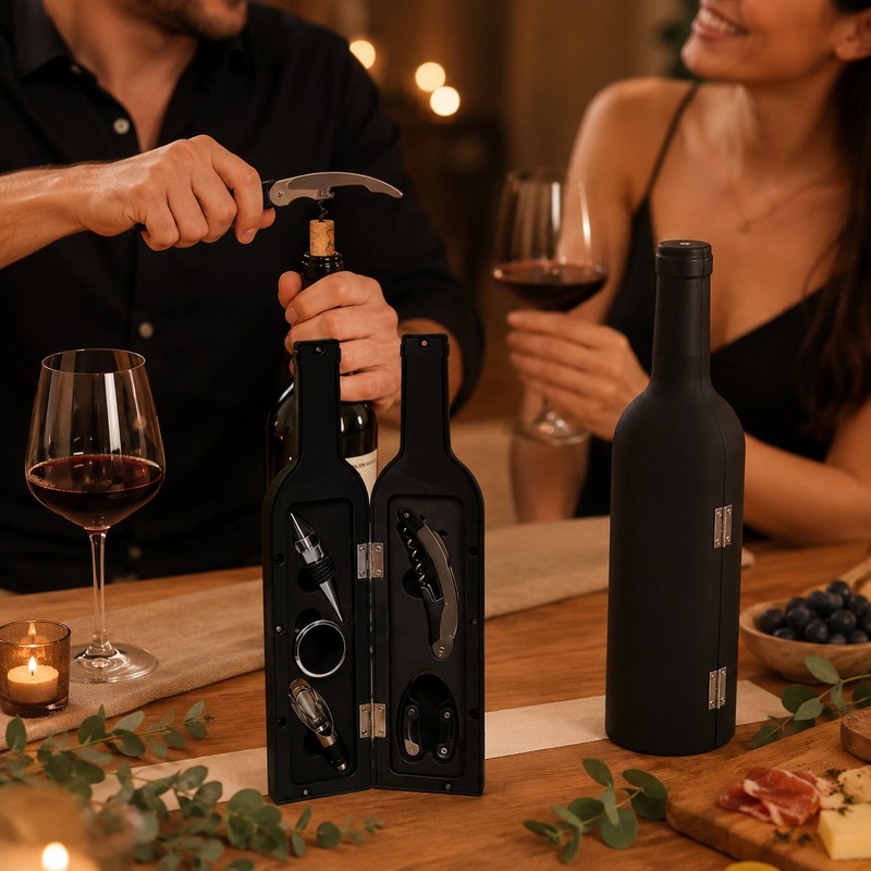 Wine Opener Gift Set for Entertaining – 5-Piece Stainless Steel