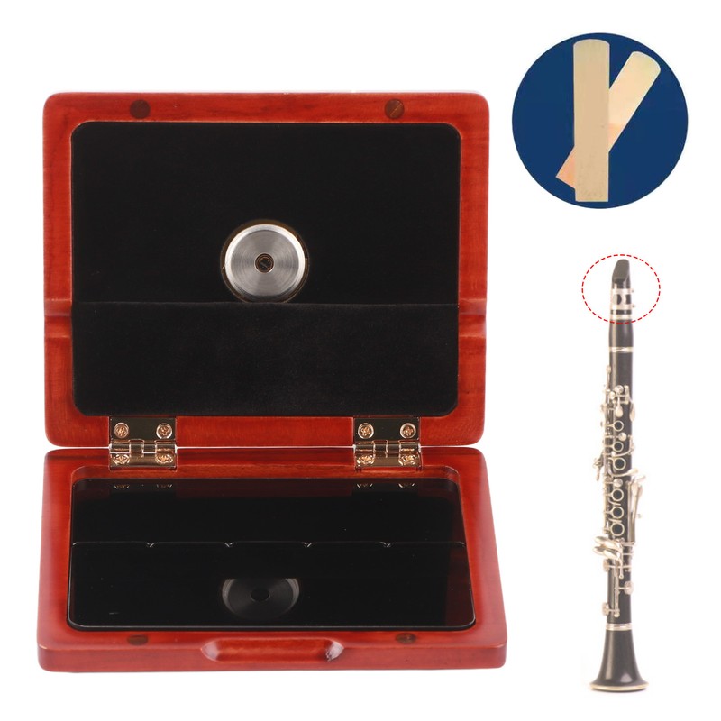 Saxophone Clarinet Reed Case Solid Wood 5‑Reeds Holding Storing Box