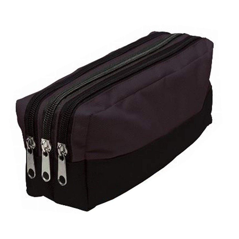YNR Arpan Triple Pocket Zip Fabric Pencil Case Pouch -