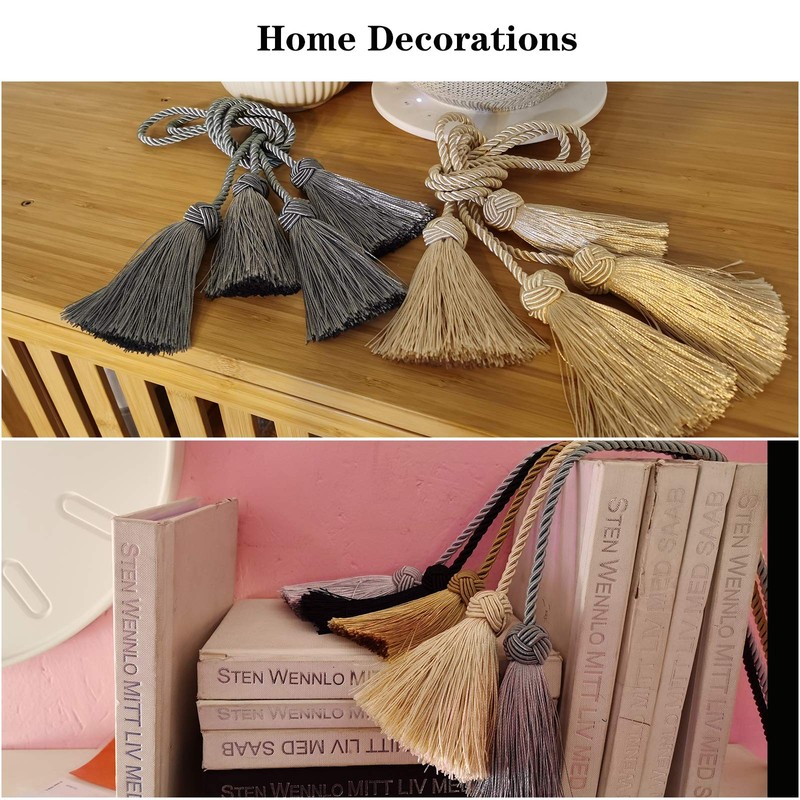 Porlau Elegant Curtain Tiebacks Rope Decorative Curtain Tie Backs for