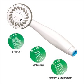 Aplha Set 3-Functions Handheld Shower with Pivot Ball Holder and 59 inch White and Silver PVC Flexible Hose