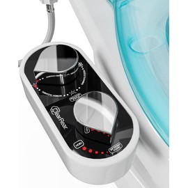 CLEAR REAR Bidet Attachment for Toilet Seat - Non-Electric, Self-Cleaning Dual Nozzle, Adjustable Water Pressure, Rear & Feminine Wash Hygienic Bathroom Upgrades - Fits Elongated Toilets (White)