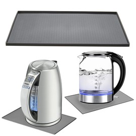 Electric Kettle Tea Kettle Mat Water Boiler Silicone Mat, TeaPot Tray Water Warmer Tea Maker Soft Silicone Drip Pan, Non-Slip Waterproof Hot Water Heater Electric Coffee Pot Pad Tetera Pan 19''x12''
